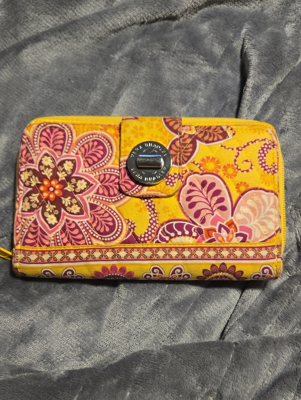Vera Bradley-Large Zip Around Wallet in Bali Gold